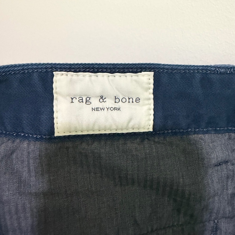 Rag & Bone New York Mens Fit 2 Slim Chino Pants Real Indigo Blue 36 Cotton Hemp - Picture 3 of 5